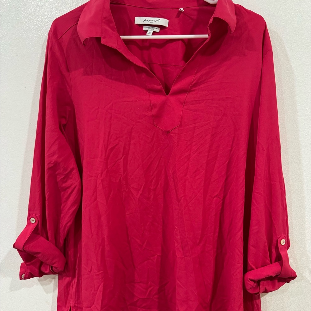 Foxcroft Pink Relaxed Button Down Shirt